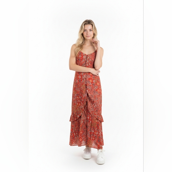 Anthropologie Dresses & Skirts - Anthropologie Abel The Label Lola Red Floral Maxi Dress Size Medium